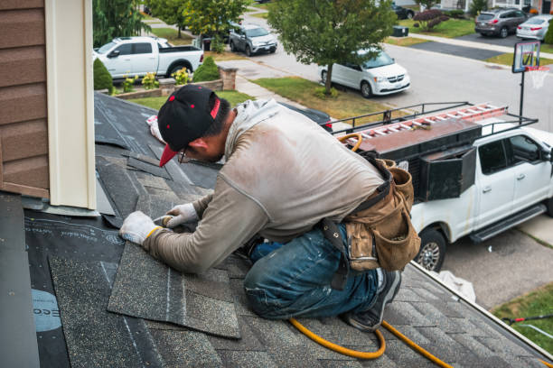 Professional Metal Roofing technician working in Brunswick, ME